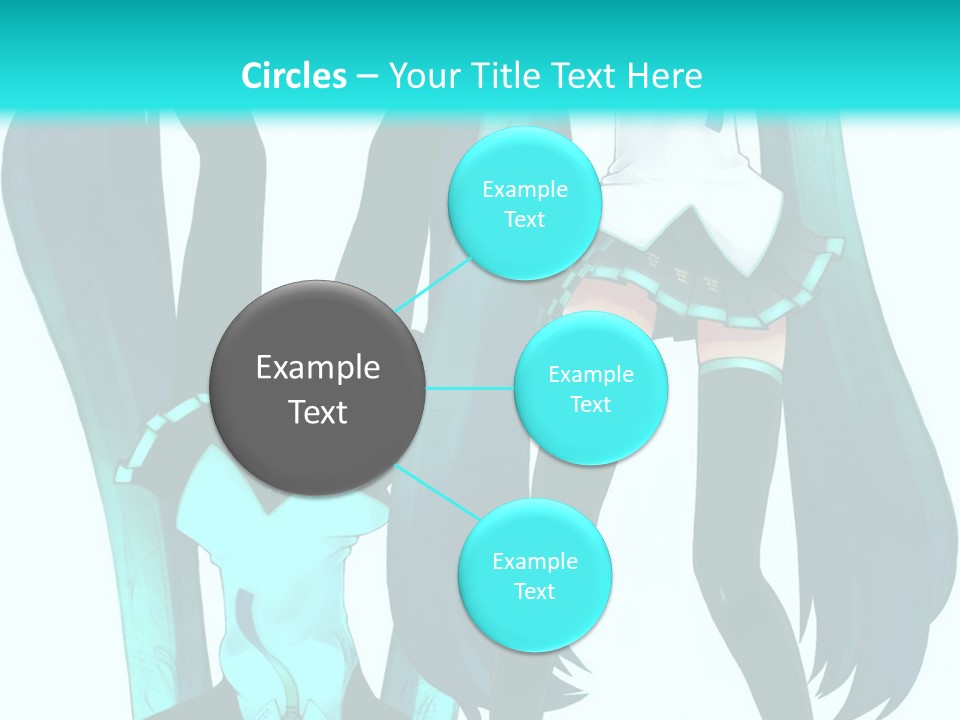 A Girl With Blue Hair Is Standing In Front Of A Blue Background PowerPoint Template