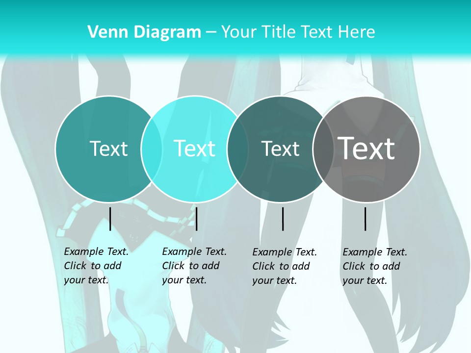 A Girl With Blue Hair Is Standing In Front Of A Blue Background PowerPoint Template