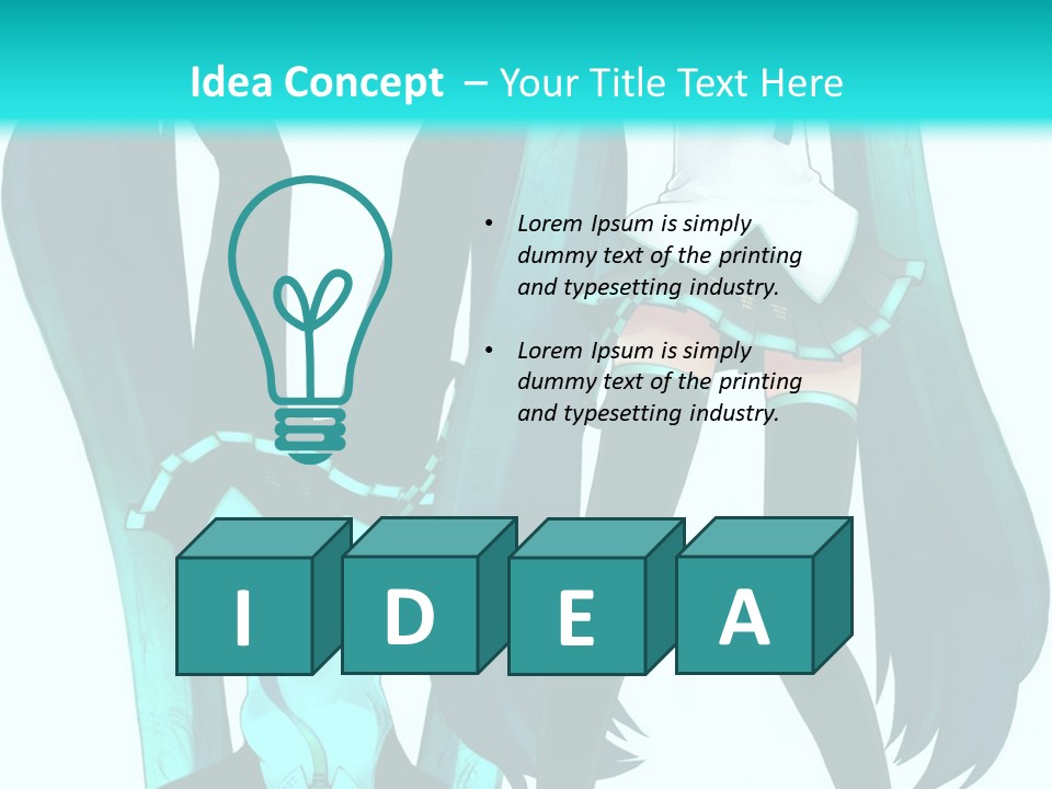 A Girl With Blue Hair Is Standing In Front Of A Blue Background PowerPoint Template