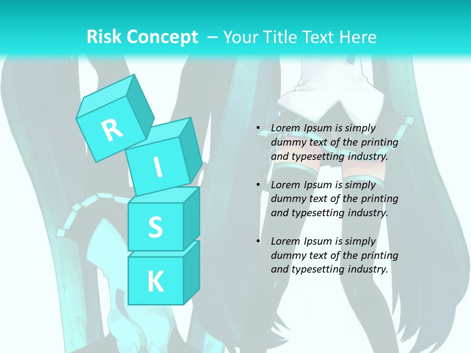 A Girl With Blue Hair Is Standing In Front Of A Blue Background PowerPoint Template