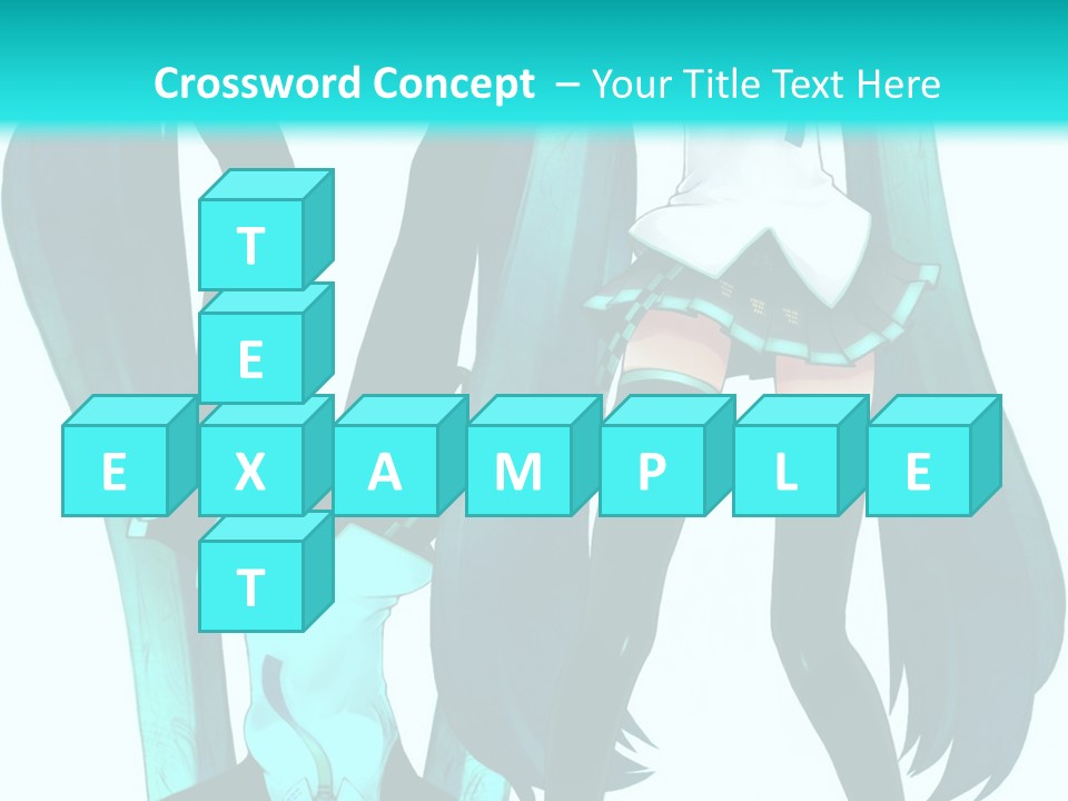 A Girl With Blue Hair Is Standing In Front Of A Blue Background PowerPoint Template