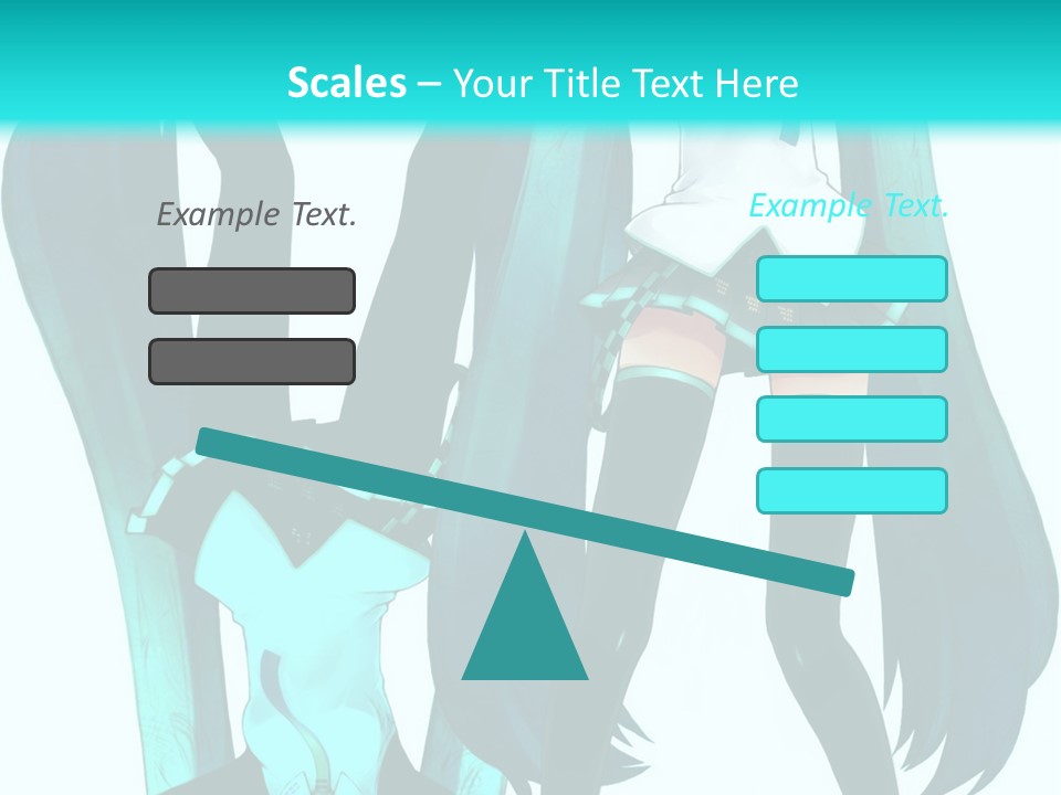 A Girl With Blue Hair Is Standing In Front Of A Blue Background PowerPoint Template