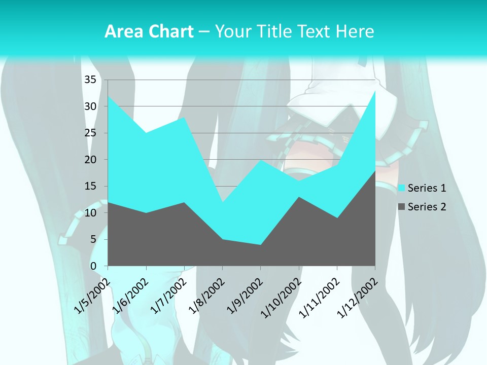 A Girl With Blue Hair Is Standing In Front Of A Blue Background PowerPoint Template
