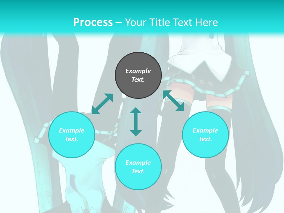 A Girl With Blue Hair Is Standing In Front Of A Blue Background PowerPoint Template