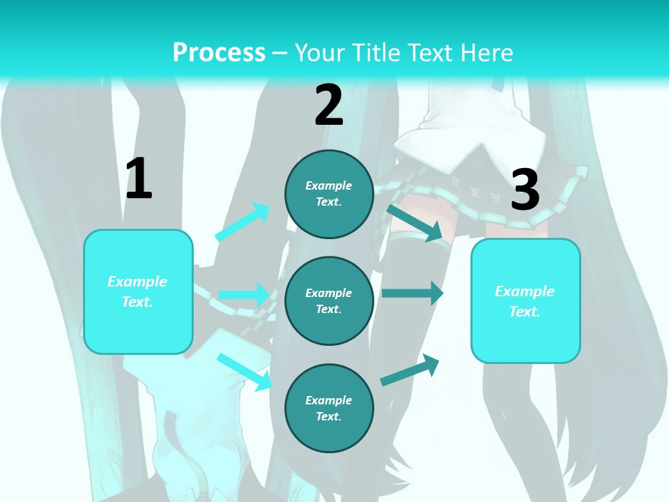 A Girl With Blue Hair Is Standing In Front Of A Blue Background PowerPoint Template