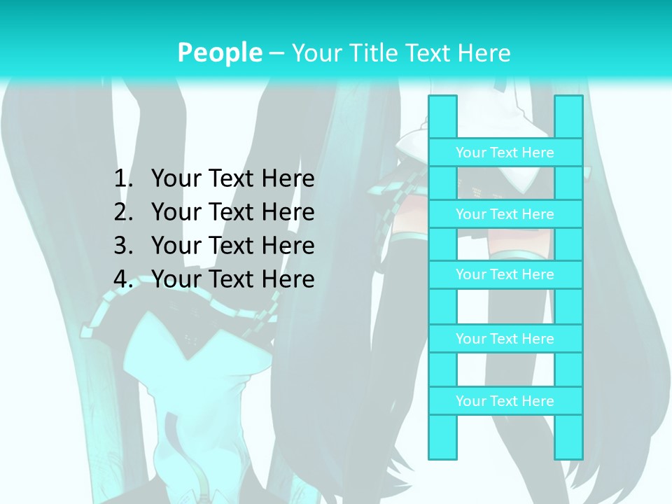 A Girl With Blue Hair Is Standing In Front Of A Blue Background PowerPoint Template