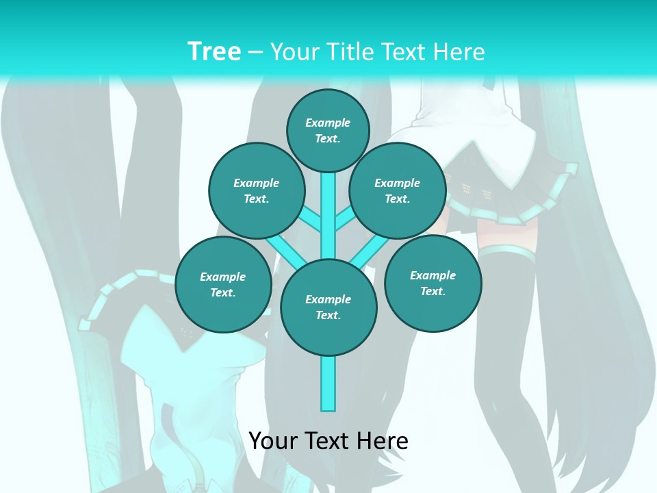 A Girl With Blue Hair Is Standing In Front Of A Blue Background PowerPoint Template