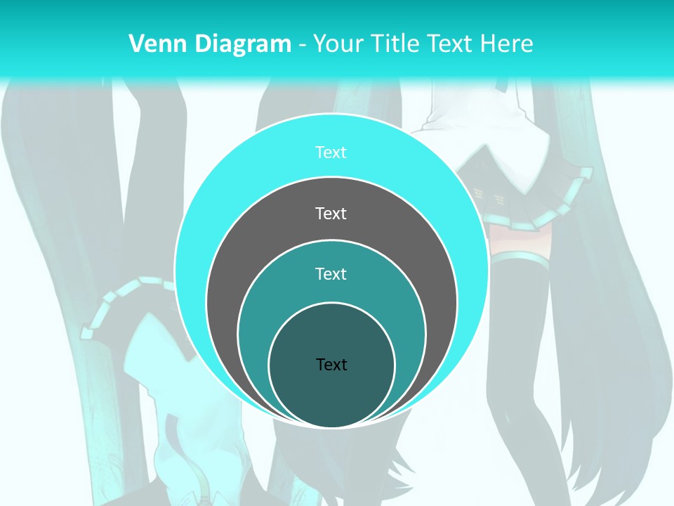 A Girl With Blue Hair Is Standing In Front Of A Blue Background PowerPoint Template