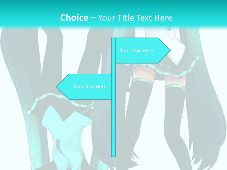 A Girl With Blue Hair Is Standing In Front Of A Blue Background PowerPoint Template