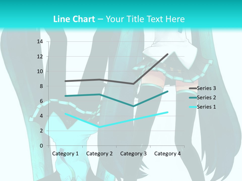A Girl With Blue Hair Is Standing In Front Of A Blue Background PowerPoint Template