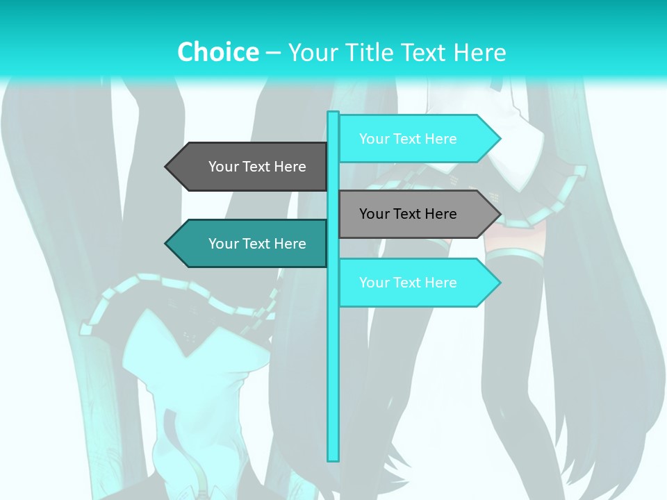 A Girl With Blue Hair Is Standing In Front Of A Blue Background PowerPoint Template