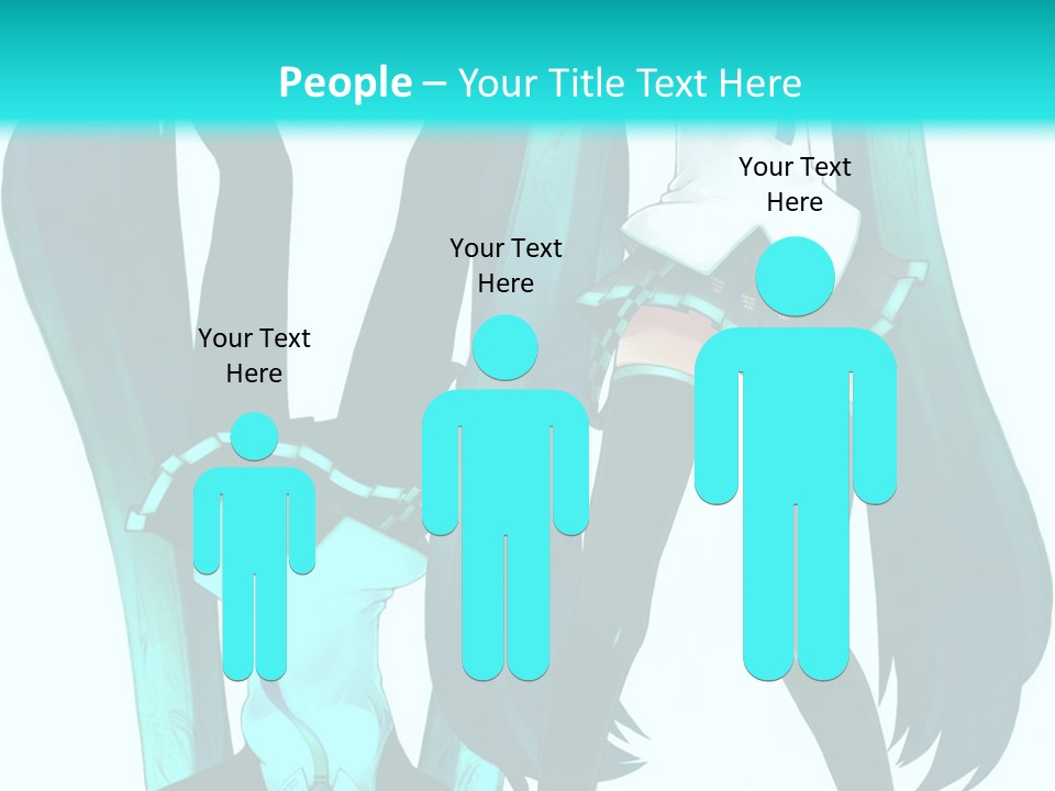 A Girl With Blue Hair Is Standing In Front Of A Blue Background PowerPoint Template