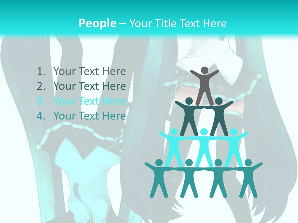 A Girl With Blue Hair Is Standing In Front Of A Blue Background PowerPoint Template