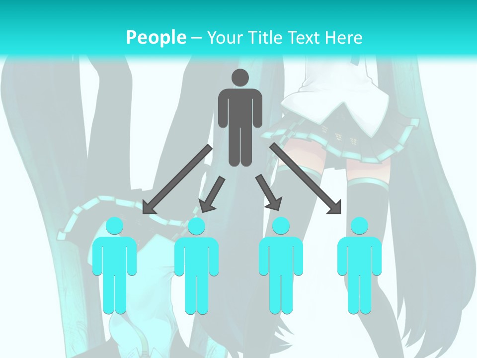 A Girl With Blue Hair Is Standing In Front Of A Blue Background PowerPoint Template