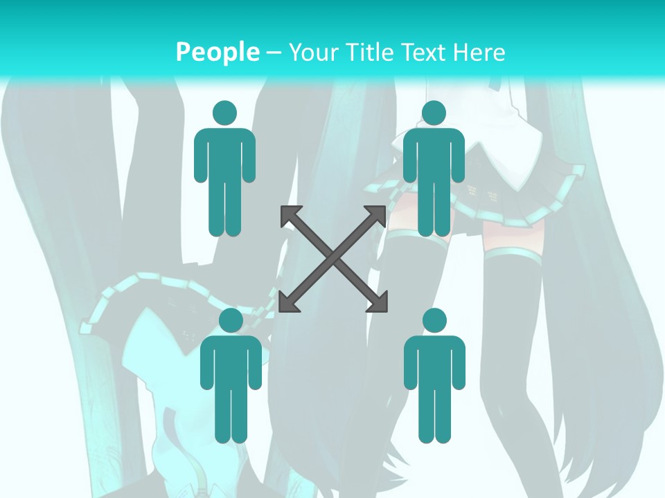 A Girl With Blue Hair Is Standing In Front Of A Blue Background PowerPoint Template