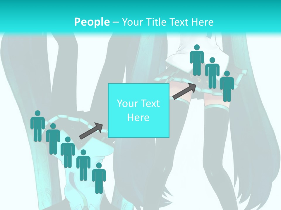 A Girl With Blue Hair Is Standing In Front Of A Blue Background PowerPoint Template