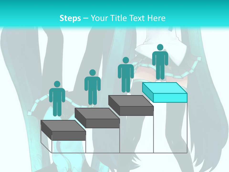 A Girl With Blue Hair Is Standing In Front Of A Blue Background PowerPoint Template