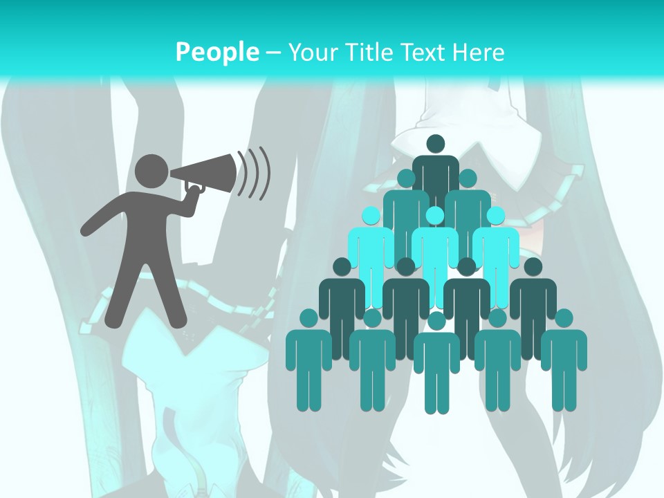 A Girl With Blue Hair Is Standing In Front Of A Blue Background PowerPoint Template