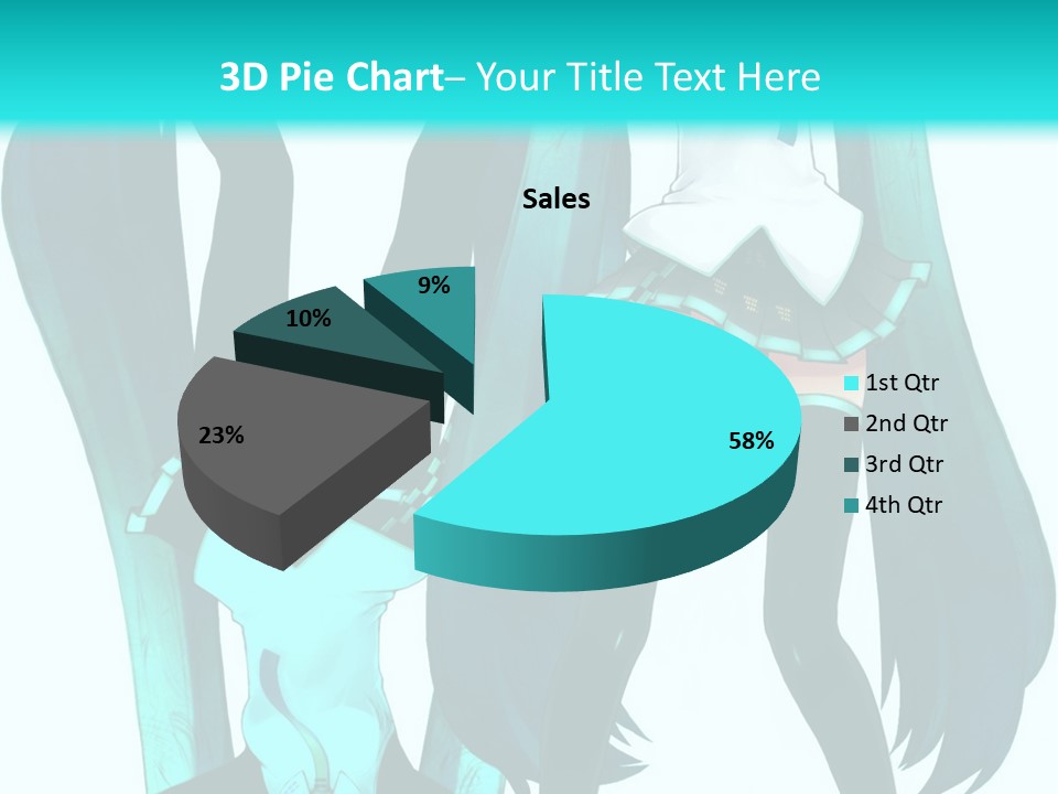 A Girl With Blue Hair Is Standing In Front Of A Blue Background PowerPoint Template