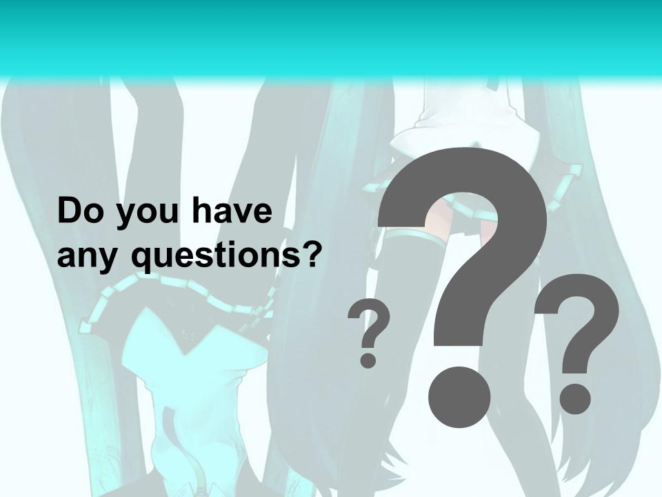 A Girl With Blue Hair Is Standing In Front Of A Blue Background PowerPoint Template