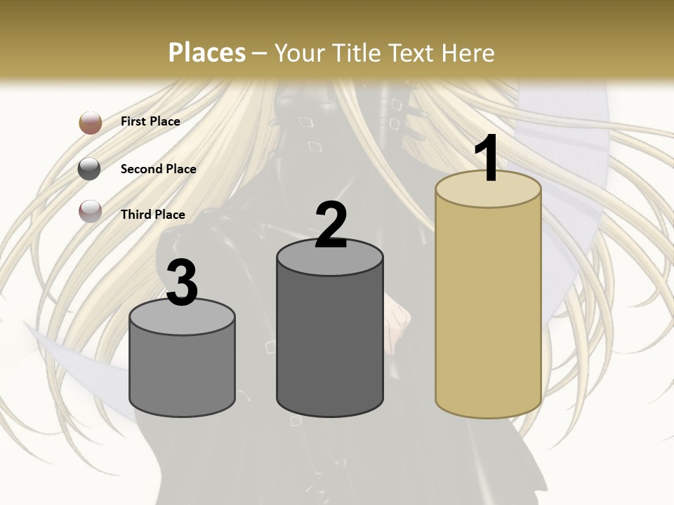 A Woman With Long Blonde Hair Sitting On Top Of A Table PowerPoint Template