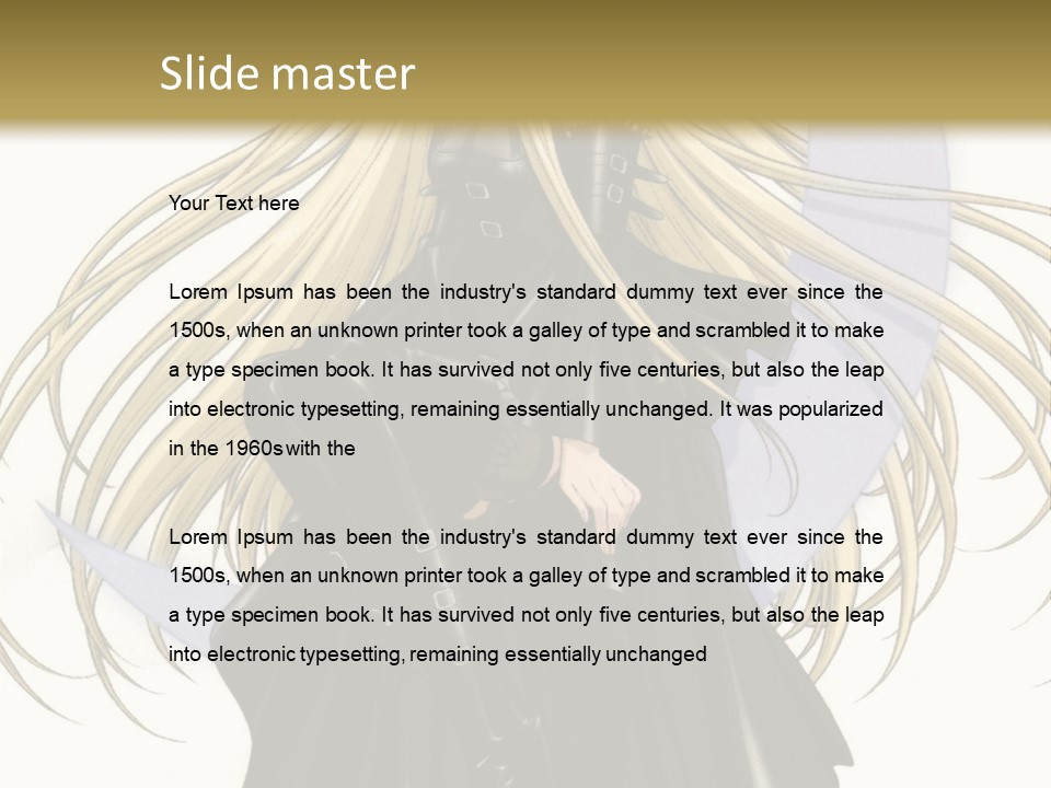 A Woman With Long Blonde Hair Sitting On Top Of A Table PowerPoint Template