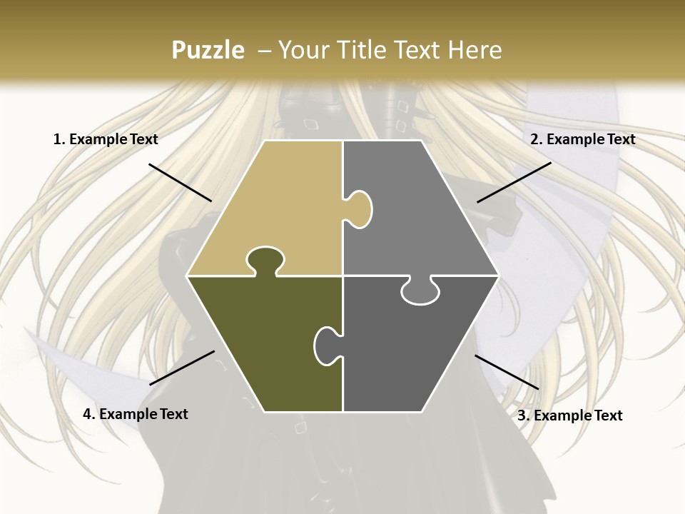 A Woman With Long Blonde Hair Sitting On Top Of A Table PowerPoint Template