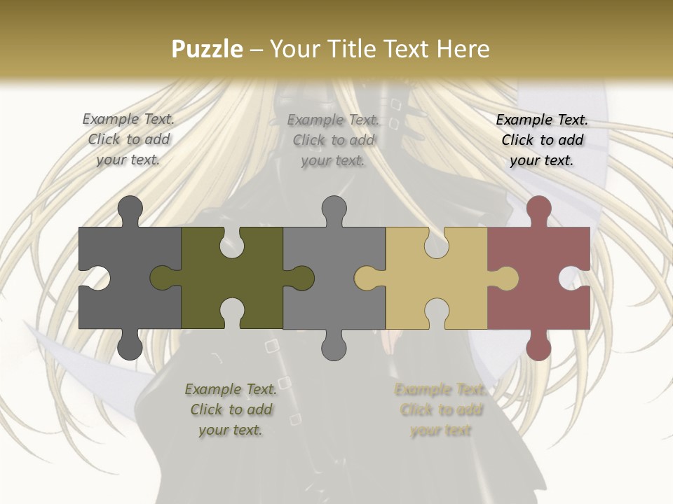 A Woman With Long Blonde Hair Sitting On Top Of A Table PowerPoint Template