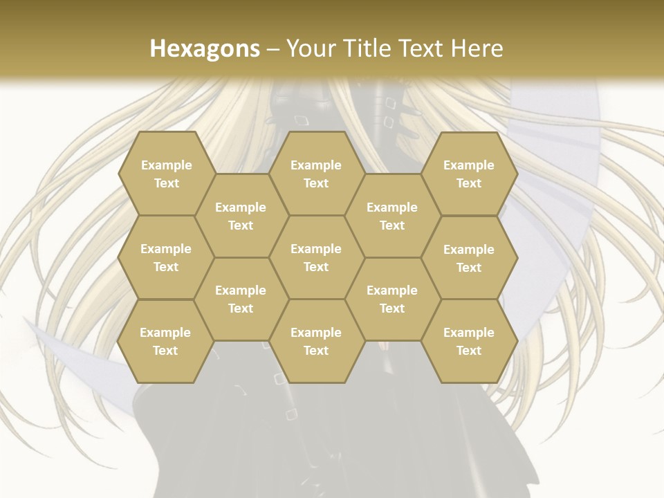 A Woman With Long Blonde Hair Sitting On Top Of A Table PowerPoint Template