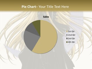 A Woman With Long Blonde Hair Sitting On Top Of A Table PowerPoint Template