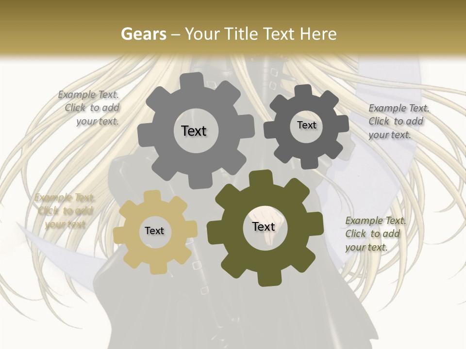 A Woman With Long Blonde Hair Sitting On Top Of A Table PowerPoint Template