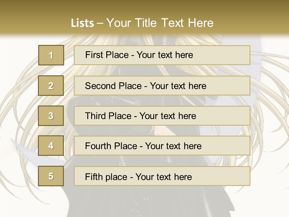 A Woman With Long Blonde Hair Sitting On Top Of A Table PowerPoint Template