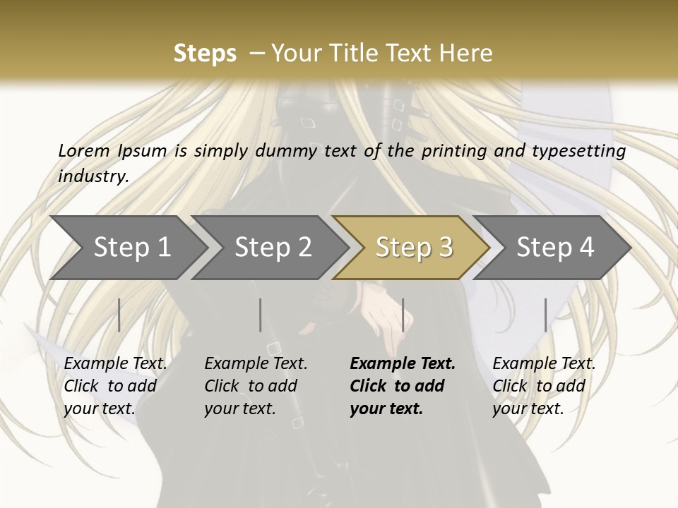 A Woman With Long Blonde Hair Sitting On Top Of A Table PowerPoint Template