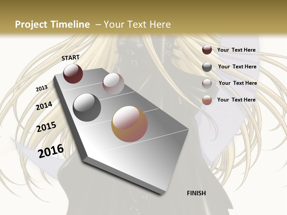 A Woman With Long Blonde Hair Sitting On Top Of A Table PowerPoint Template