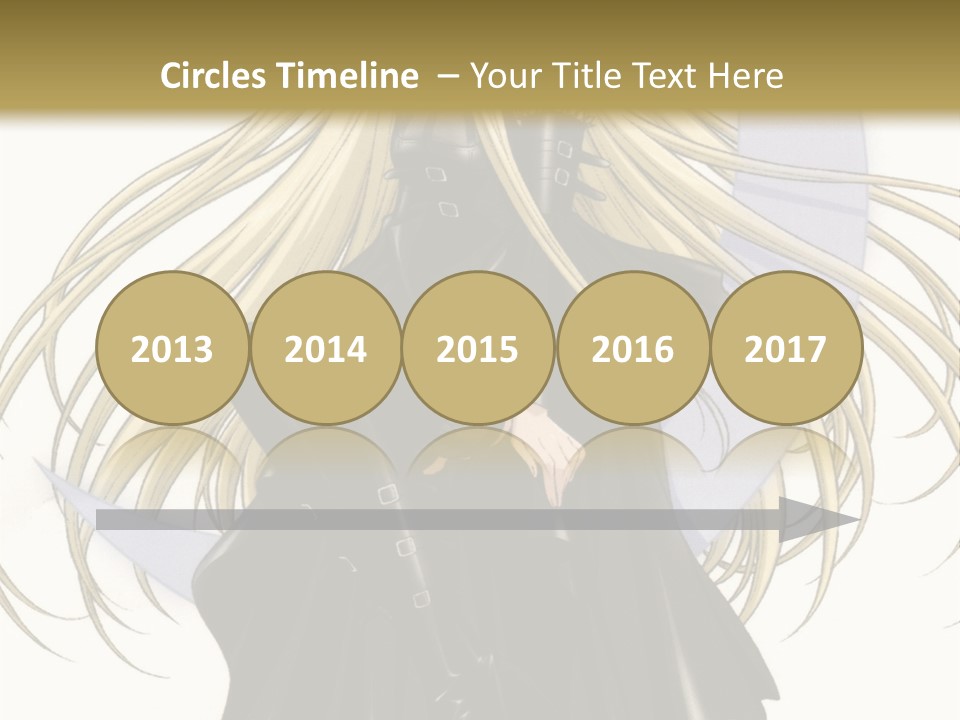 A Woman With Long Blonde Hair Sitting On Top Of A Table PowerPoint Template