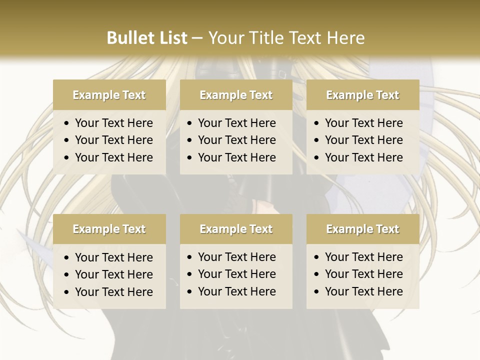 A Woman With Long Blonde Hair Sitting On Top Of A Table PowerPoint Template