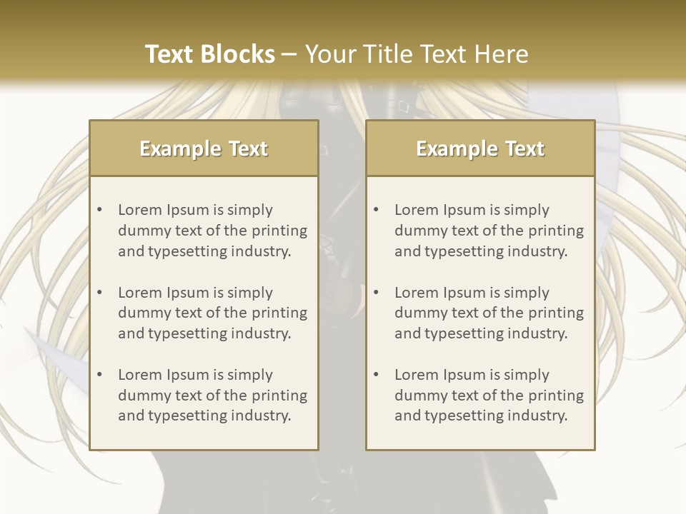 A Woman With Long Blonde Hair Sitting On Top Of A Table PowerPoint Template