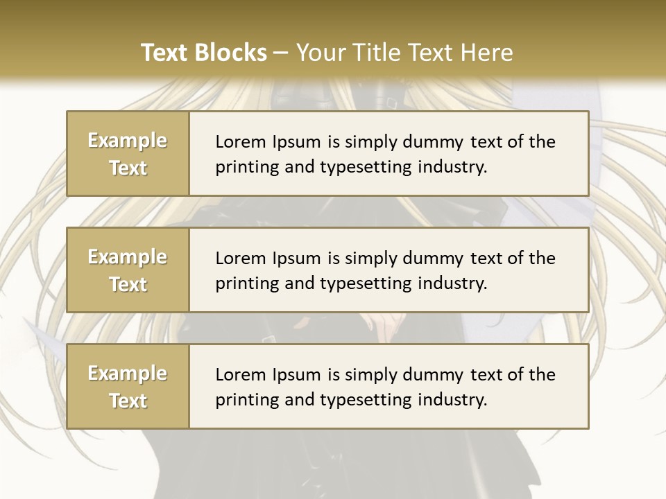 A Woman With Long Blonde Hair Sitting On Top Of A Table PowerPoint Template