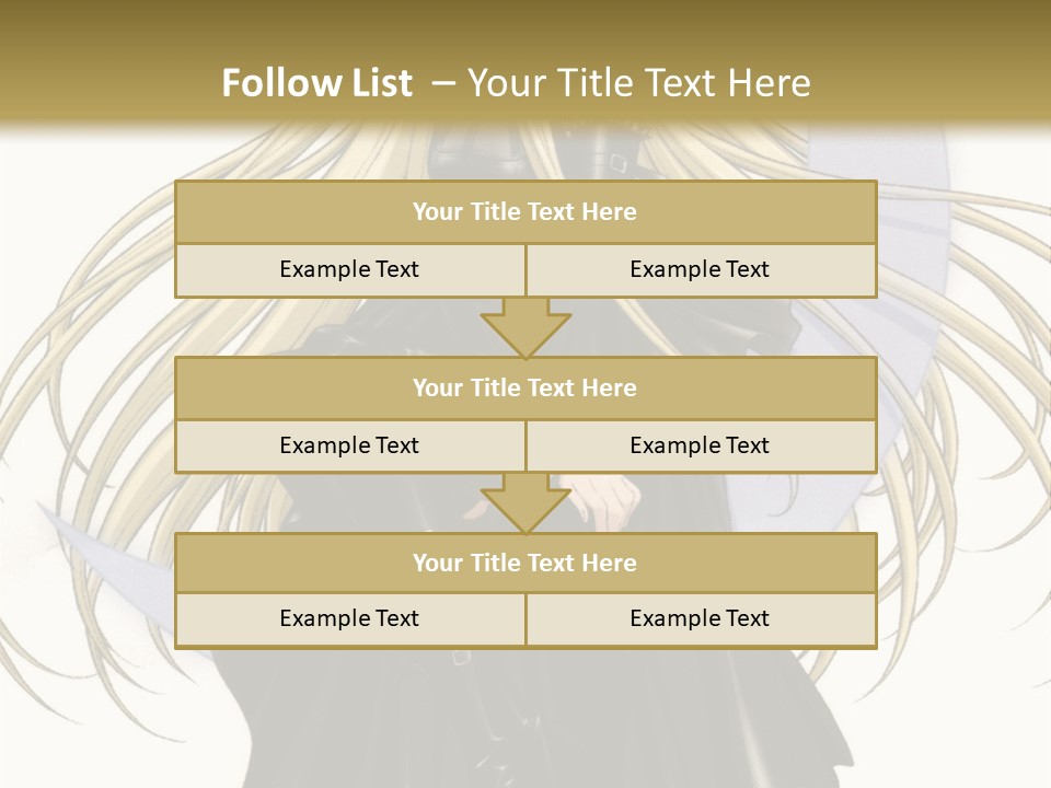 A Woman With Long Blonde Hair Sitting On Top Of A Table PowerPoint Template