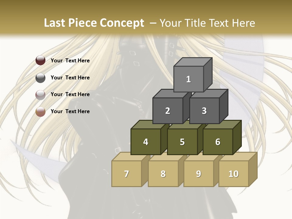 A Woman With Long Blonde Hair Sitting On Top Of A Table PowerPoint Template