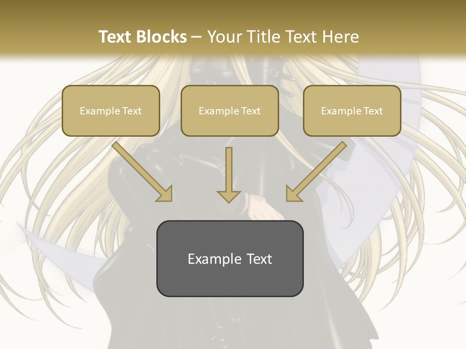 A Woman With Long Blonde Hair Sitting On Top Of A Table PowerPoint Template