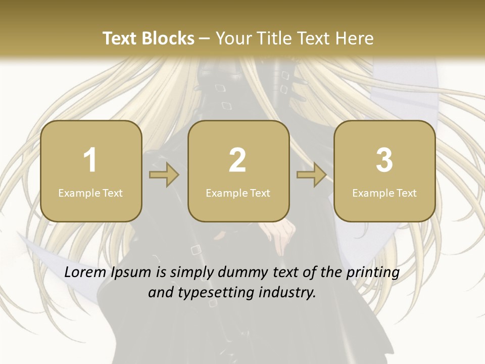 A Woman With Long Blonde Hair Sitting On Top Of A Table PowerPoint Template