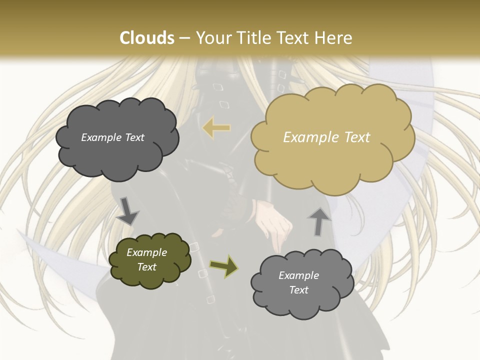 A Woman With Long Blonde Hair Sitting On Top Of A Table PowerPoint Template