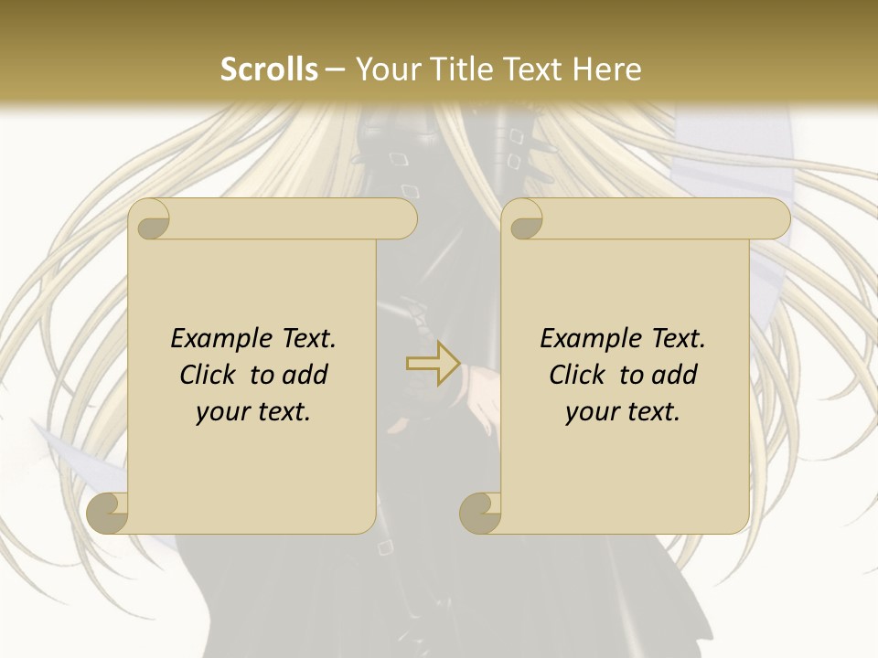 A Woman With Long Blonde Hair Sitting On Top Of A Table PowerPoint Template