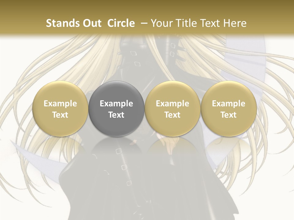 A Woman With Long Blonde Hair Sitting On Top Of A Table PowerPoint Template