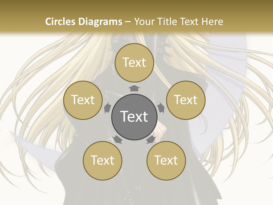 A Woman With Long Blonde Hair Sitting On Top Of A Table PowerPoint Template