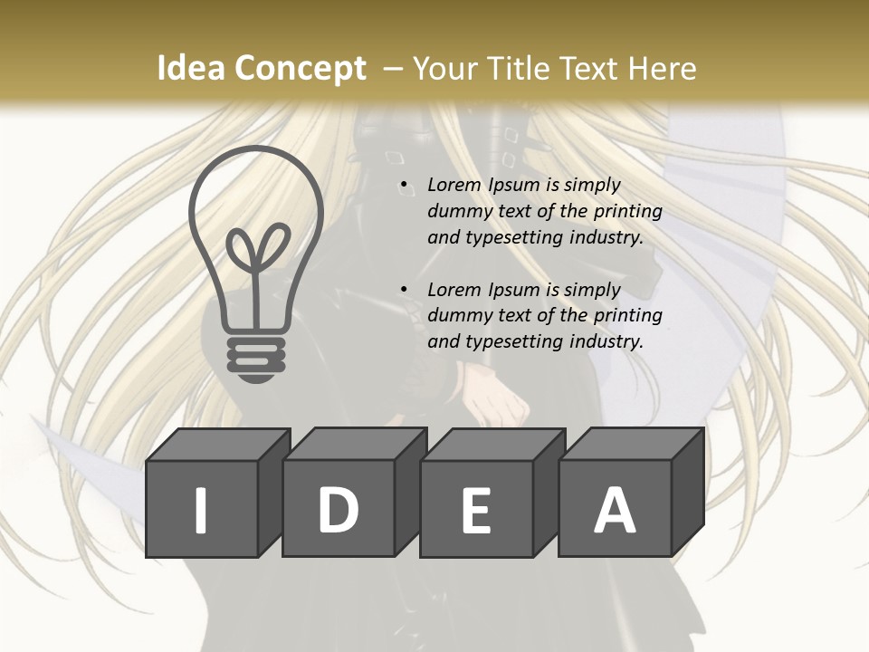 A Woman With Long Blonde Hair Sitting On Top Of A Table PowerPoint Template