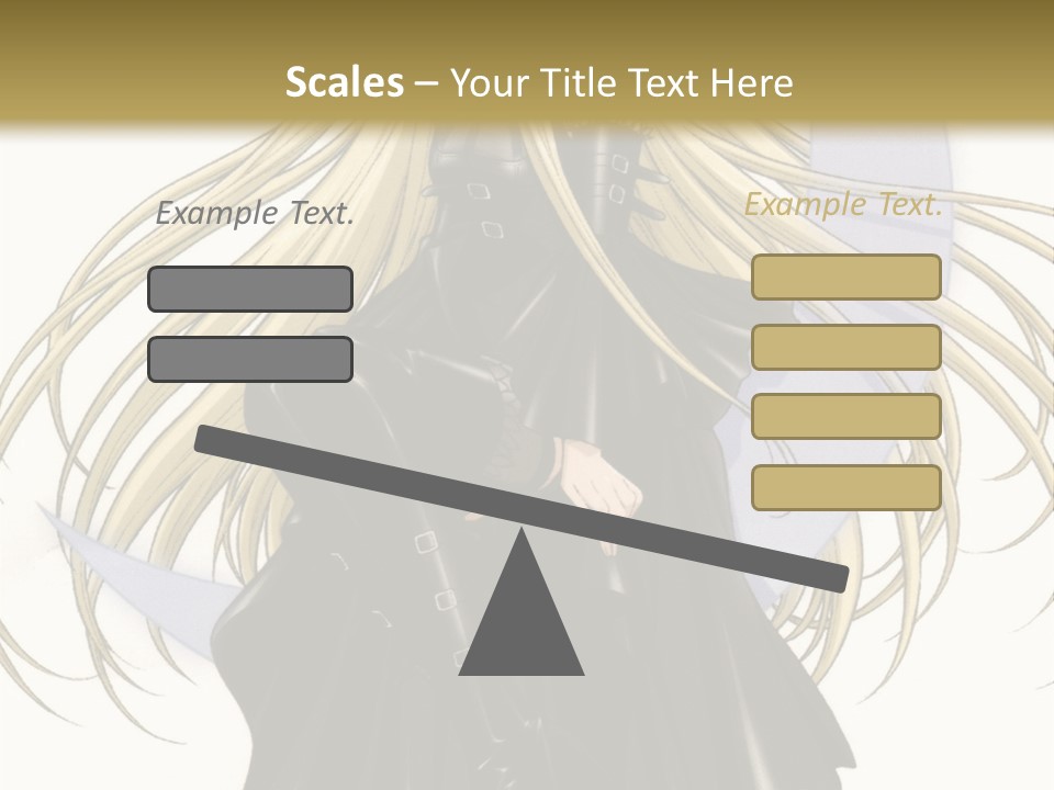 A Woman With Long Blonde Hair Sitting On Top Of A Table PowerPoint Template