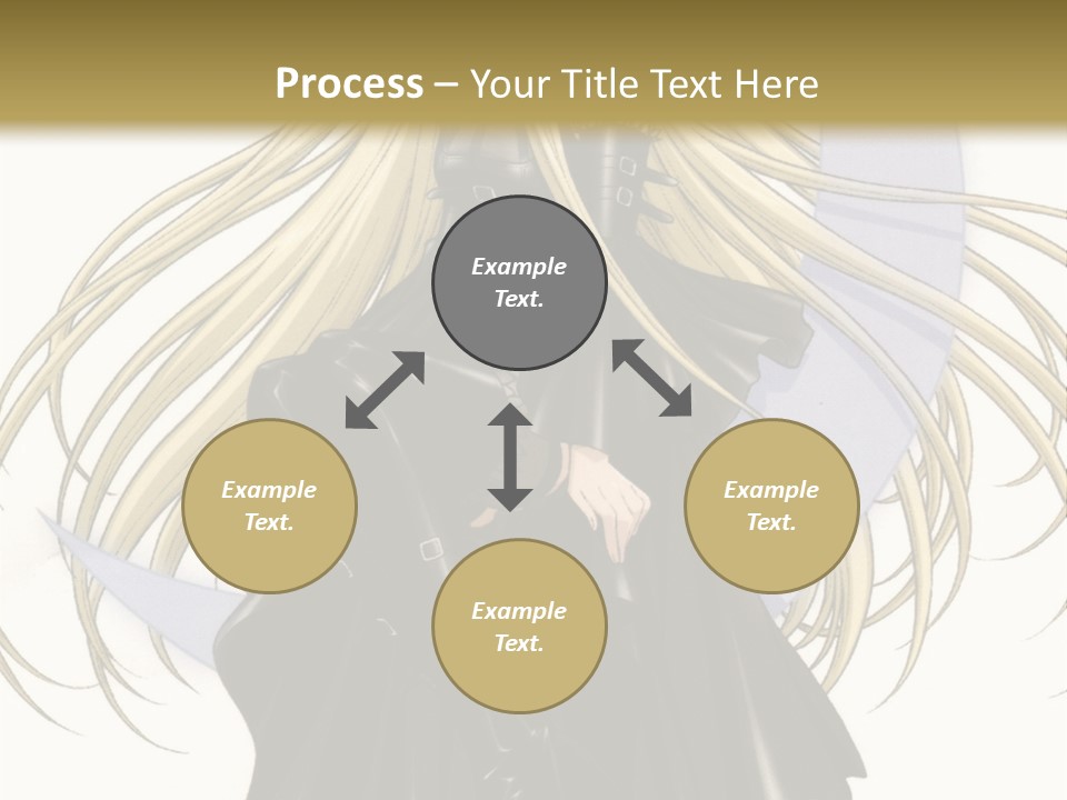 A Woman With Long Blonde Hair Sitting On Top Of A Table PowerPoint Template