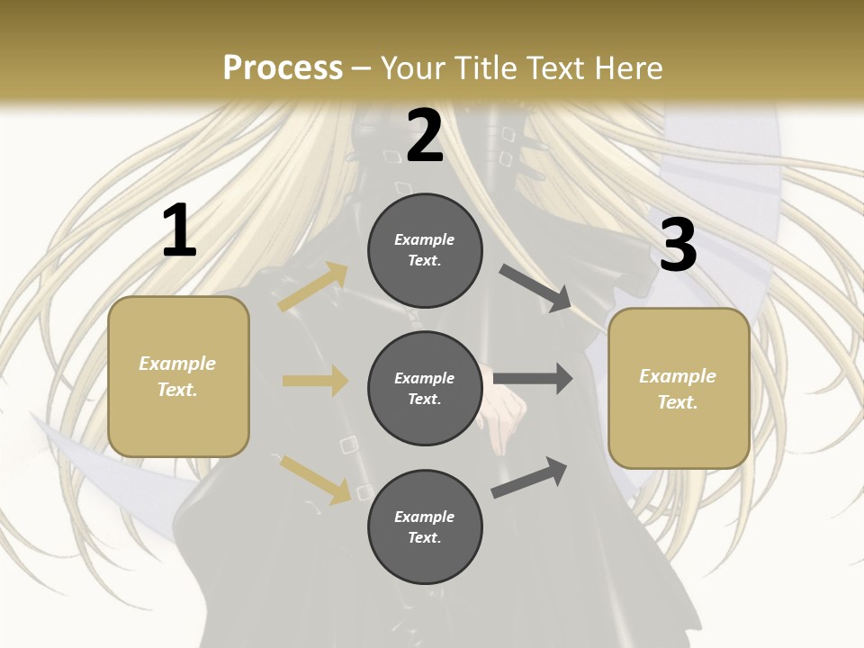 A Woman With Long Blonde Hair Sitting On Top Of A Table PowerPoint Template